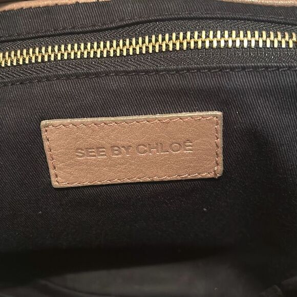 See By Chloe Large Shoulder Bag Dark Brown Soft Leather Multipocketed Carryall - Picture 11 of 16